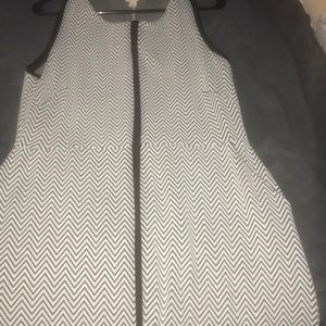 Black and White Chevron Midi Dress